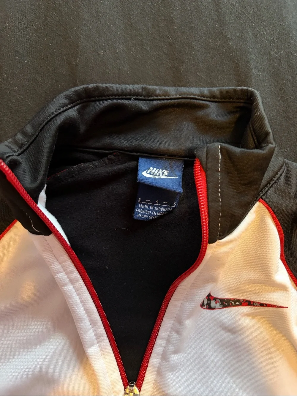 Nike Kid's Black & White Zip-Front Athletic Jacket